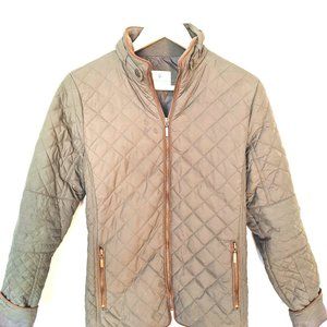 Military green puffer jacket